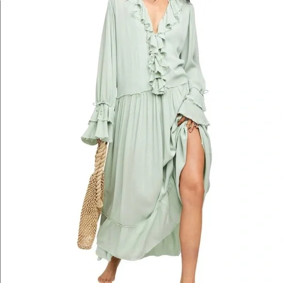 Free People | Dresses | Free People Boho Dress In Mint Green | Poshmark